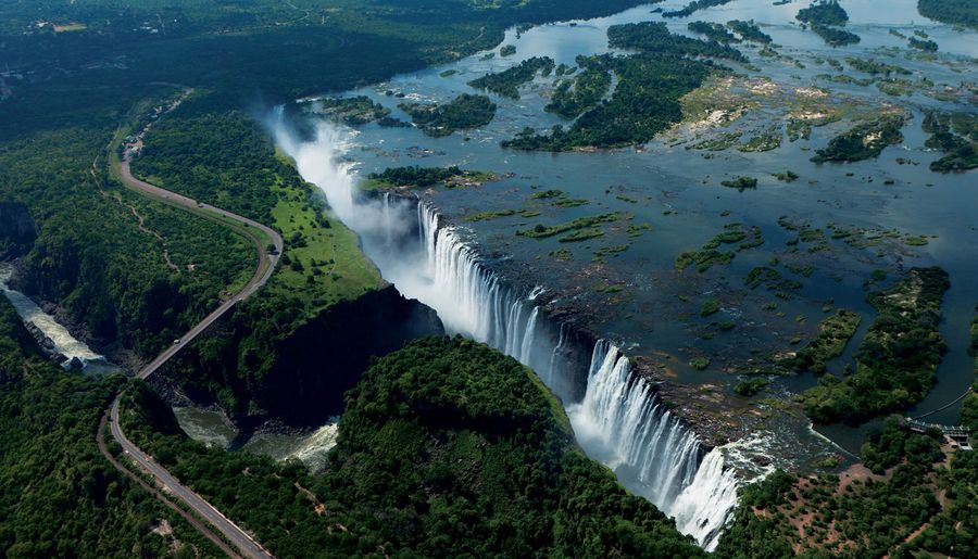 Victoria Falls, on the border of Zambia and Zimbabwe